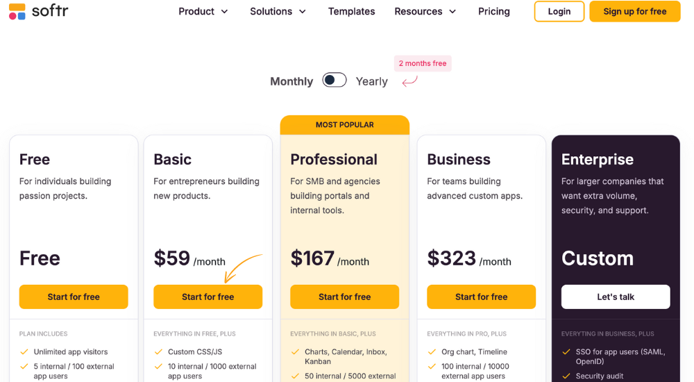 Softr Pricing