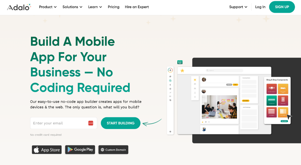 Adalo Homepage