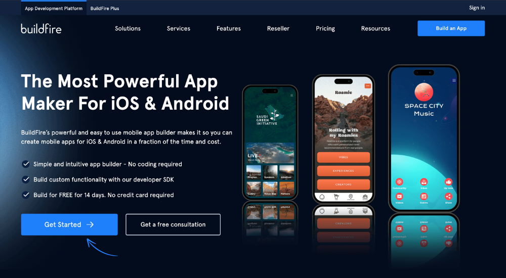 Buildfire Homepage
