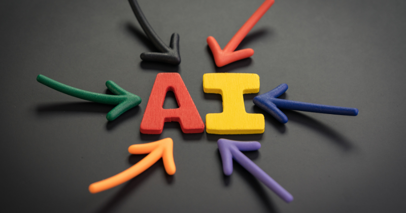 Arrow indicating towards Colorful AI text